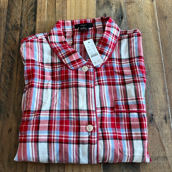 J.Crew flannel long sleeve pajama set in vintage plaid NWT - Picture 6 of 7